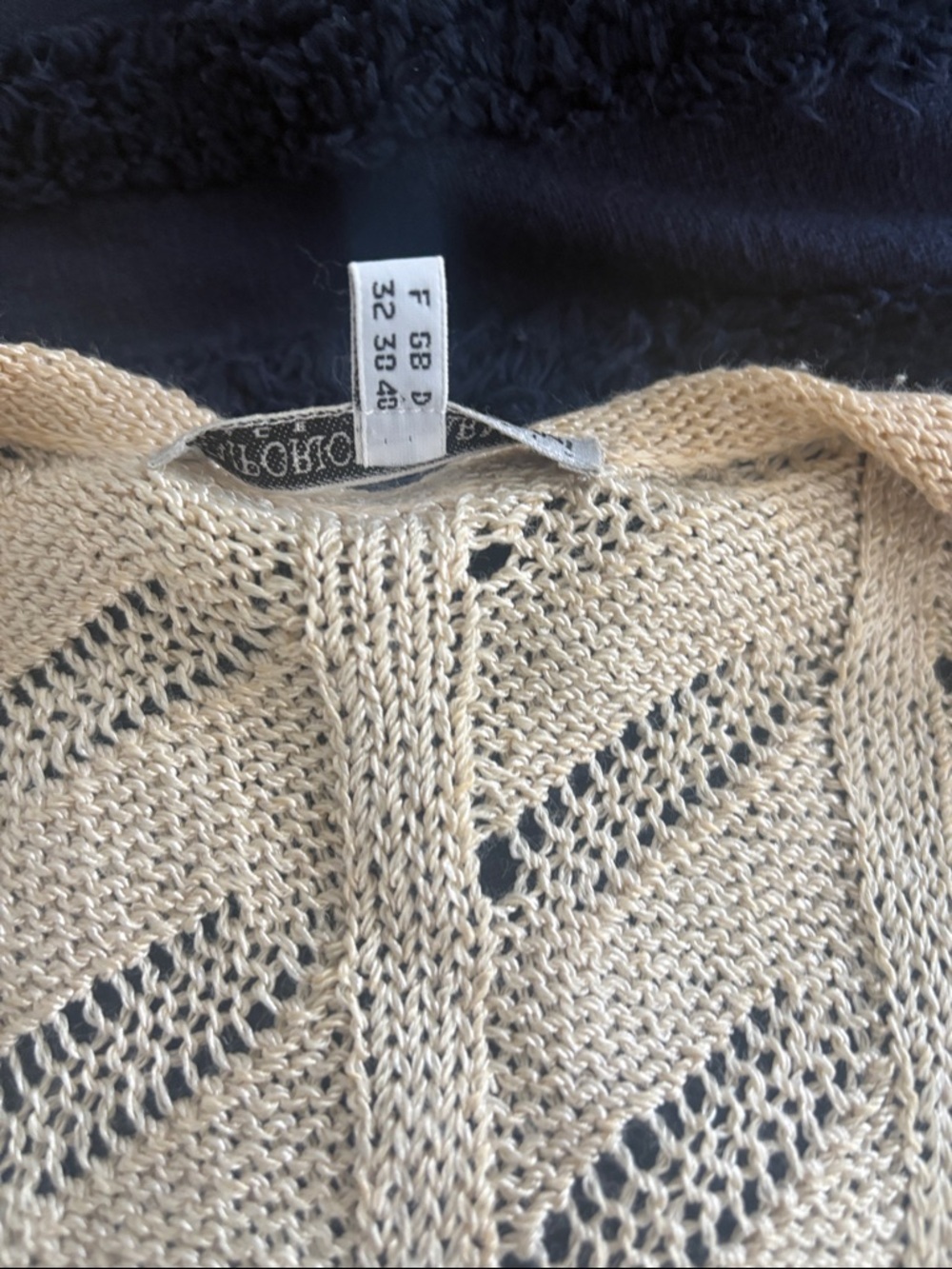 Armani Vintage Cream Open-Knit Button Front Sweater Vest - Picture 8 of 13